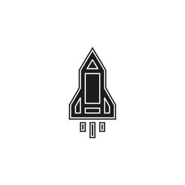 Spacecraft icon - vector rocket - spaceship icon - rocket Stock Illustration