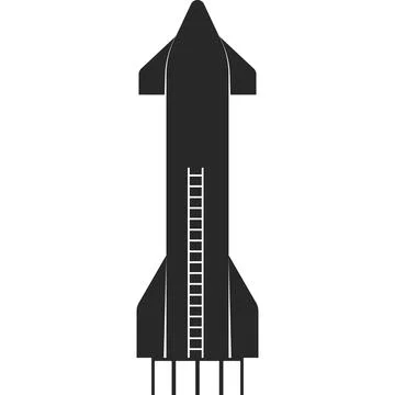 A spacecraft with a ladder. A flat icon. Stock Illustration