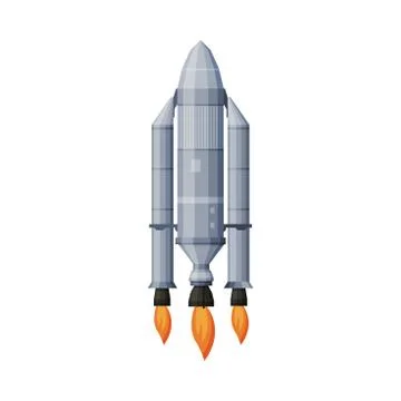 Spacecraft Launch, Cosmos Exploration, Astronautics and Space Technology Theme Stock Illustration