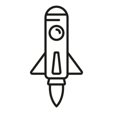 Spacecraft launch icon outline vector. Space rocket 스톡 일러스트