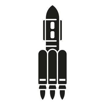 Spacecraft launch icon simple vector. Space rocket Stock Illustration