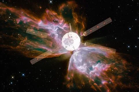Spacecraft launch into space. Beauty of outer space. Foto stock