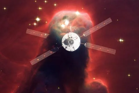 Spacecraft launch into space. Beauty of outer space. 写真素材