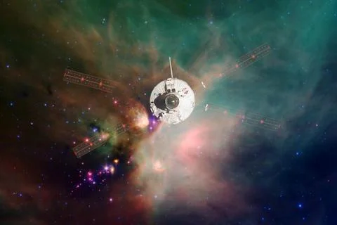Spacecraft launch into space. Beauty of outer space. Stock Photos