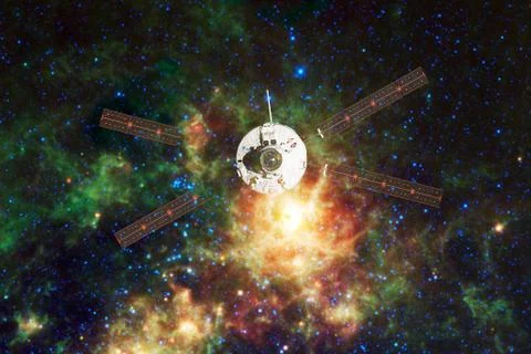 Spacecraft launch into space. Beauty of outer space. Foto stock