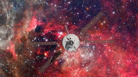 Spacecraft Launch Into Space. Elements of this image furnished by NASA. Stock Photos