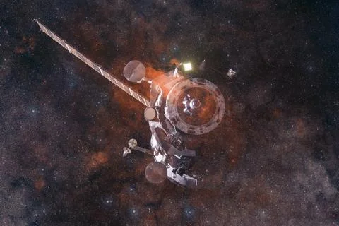 Spacecraft Launch Into Space. Elements of this image furnished by NASA Stockfoto's