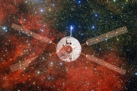 Spacecraft Launch Into Space. Elements of this image furnished by NASA Foto stock