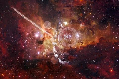 Spacecraft Launch Into Space. Elements of this image furnished by NASA Foto stock