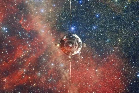 Spacecraft Launch Into Space. Elements of this image furnished by NASA Stock Photos