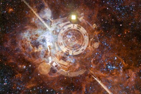 Spacecraft Launch Into Space. Elements of this image furnished by NASA Stock Photos