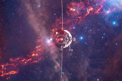 Spacecraft Launch Into Space. Elements of this image furnished by NASA Stock Photos