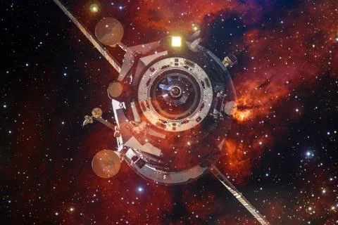 Spacecraft Launch Into Space. Elements of this image furnished by NASA Stock Photos