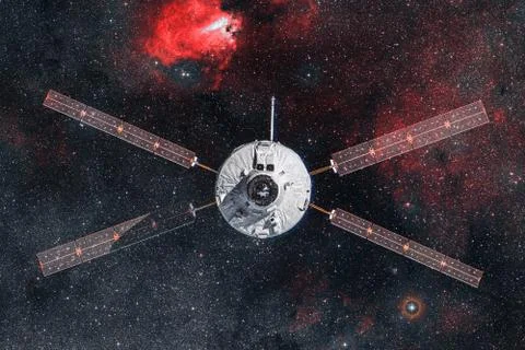 Spacecraft Launch Into Space. Elements of this image furnished by NASA Foto stock