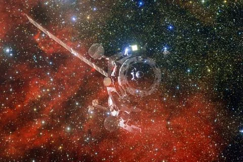 Spacecraft Launch Into Space. Elements of this image furnished by NASA 库存照片