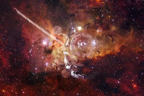  Spacecraft Launch Into Space. Elements of this image furnished by NASA Sp... Foto stock