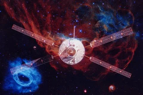  Spacecraft Launch Into Space. Elements of this image furnished by NASA Sp... Foto stock