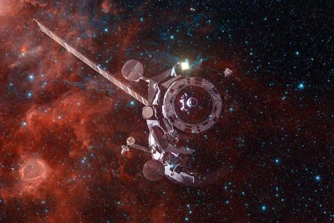  Spacecraft Launch Into Space. Elements of this image furnished by NASA Sp... Stock Photos