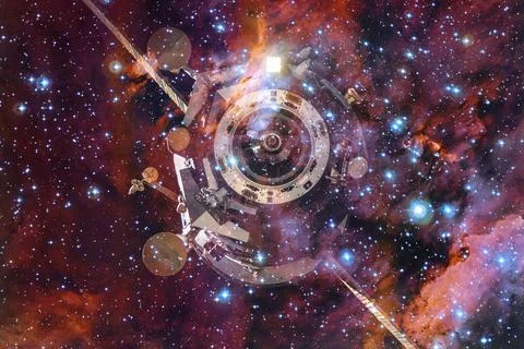  Spacecraft Launch Into Space. Elements of this image furnished by NASA Sp... Stock Photos