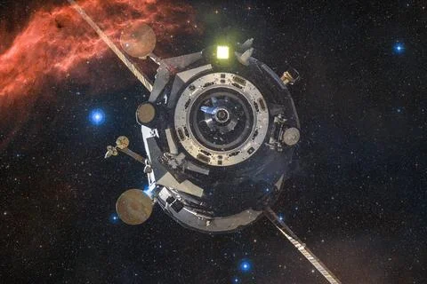 Spacecraft Launch Into Space. Elements of this image furnished by NASA Sp... Stock Photos