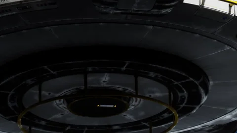 Spacecraft model displayed at a science exhibition indoors in the afternoon Stock Footage 343515169