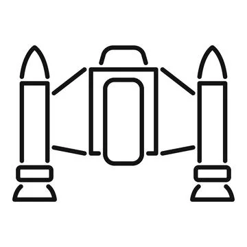 Spacecraft module with two rocket boosters for space exploration Stock Illustration