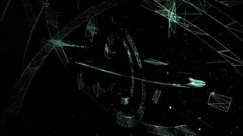 Spacecraft Navigation HUD Interface for Orbital Mechanics Simulation Stock Footage 345728959