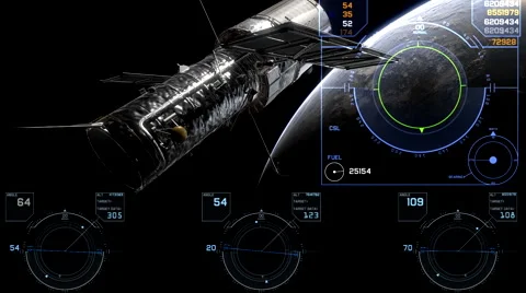 Spacecraft. Orbital maneuver Stock Footage 65968277