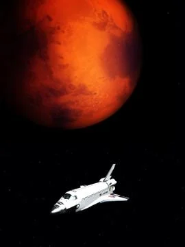 Spacecraft Over Mars Stock Illustration