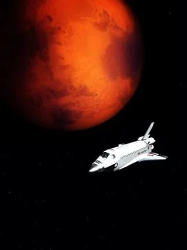 Spacecraft Over Mars Stock Illustration