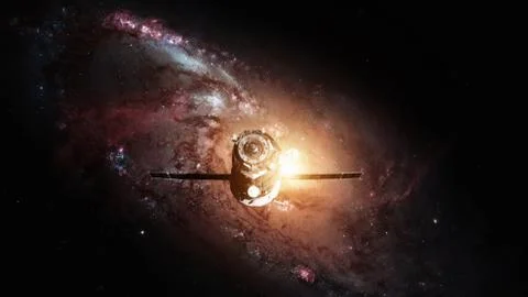 Spacecraft Progress orbiting the earth. 写真素材