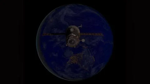 Spacecraft Progress orbiting the earth. 写真素材