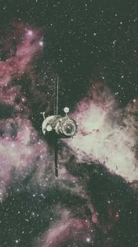 Spacecraft Progress orbiting the earth. Stockfoto's