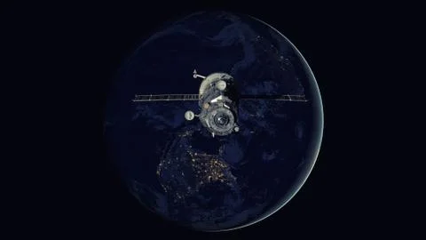 Spacecraft Progress orbiting the earth. 写真素材