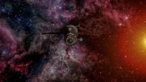 Spacecraft Progress orbiting the earth. 库存照片