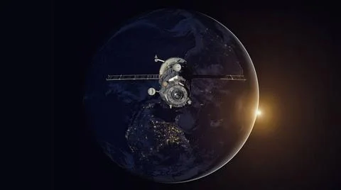Spacecraft Progress orbiting the earth. Spacecraft Progress orbiting the e... 库存照片