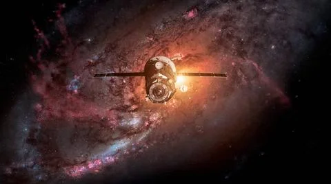 Spacecraft Progress orbiting the earth. Spacecraft Progress orbiting the e... 库存照片