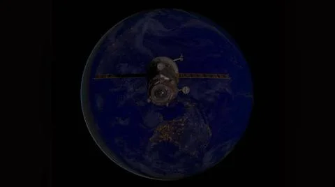 Spacecraft Progress orbiting the earth. Spacecraft Progress orbiting the e... 库存照片
