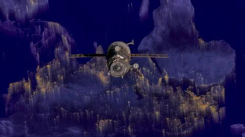 Spacecraft Progress orbiting the earth. Spacecraft Progress orbiting the e... 写真素材