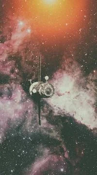 Spacecraft Progress orbiting the earth. Spacecraft Progress orbiting the e... Stockfoto's