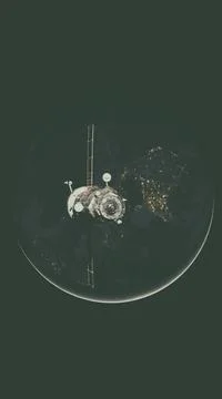 Spacecraft Progress orbiting the earth. Spacecraft Progress orbiting the e... 库存照片