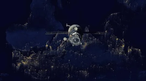Spacecraft Progress orbiting the earth. Spacecraft Progress orbiting the e... 库存照片