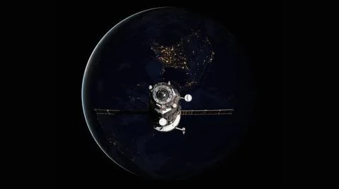 Spacecraft Progress orbiting the earth. Spacecraft Progress orbiting the e... 库存照片