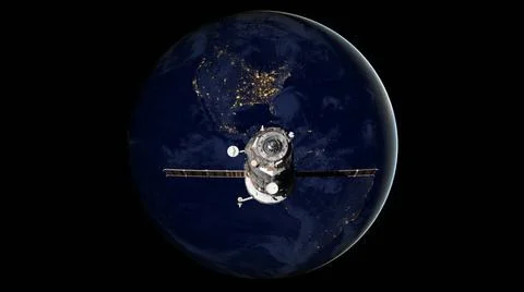 Spacecraft Progress orbiting the earth. Spacecraft Progress orbiting the e... 库存照片