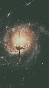 Spacecraft Progress orbiting the galaxy. 写真素材