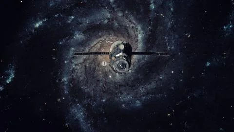 Spacecraft Progress orbiting the galaxy. 写真素材