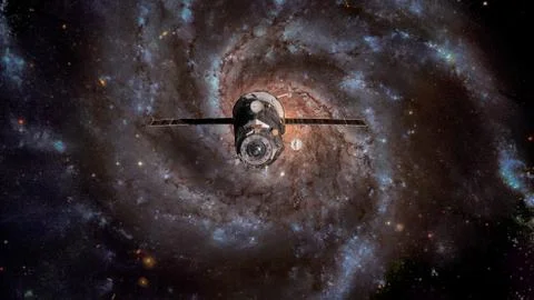 Spacecraft Progress orbiting the galaxy. 写真素材