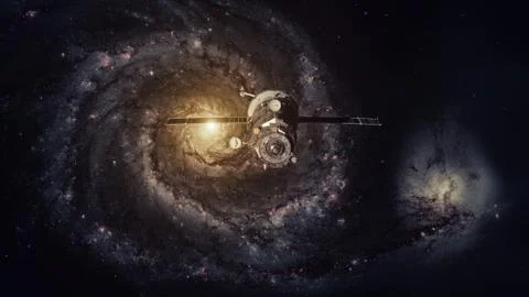 Spacecraft Progress orbiting the galaxy. 写真素材