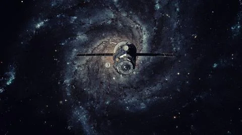 Spacecraft Progress orbiting the galaxy. Spacecraft Progress orbiting the ... 库存照片