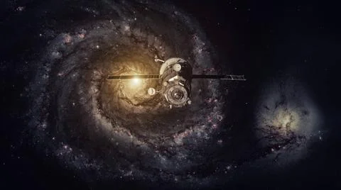 Spacecraft Progress orbiting the galaxy. Spacecraft Progress orbiting the ... 库存照片